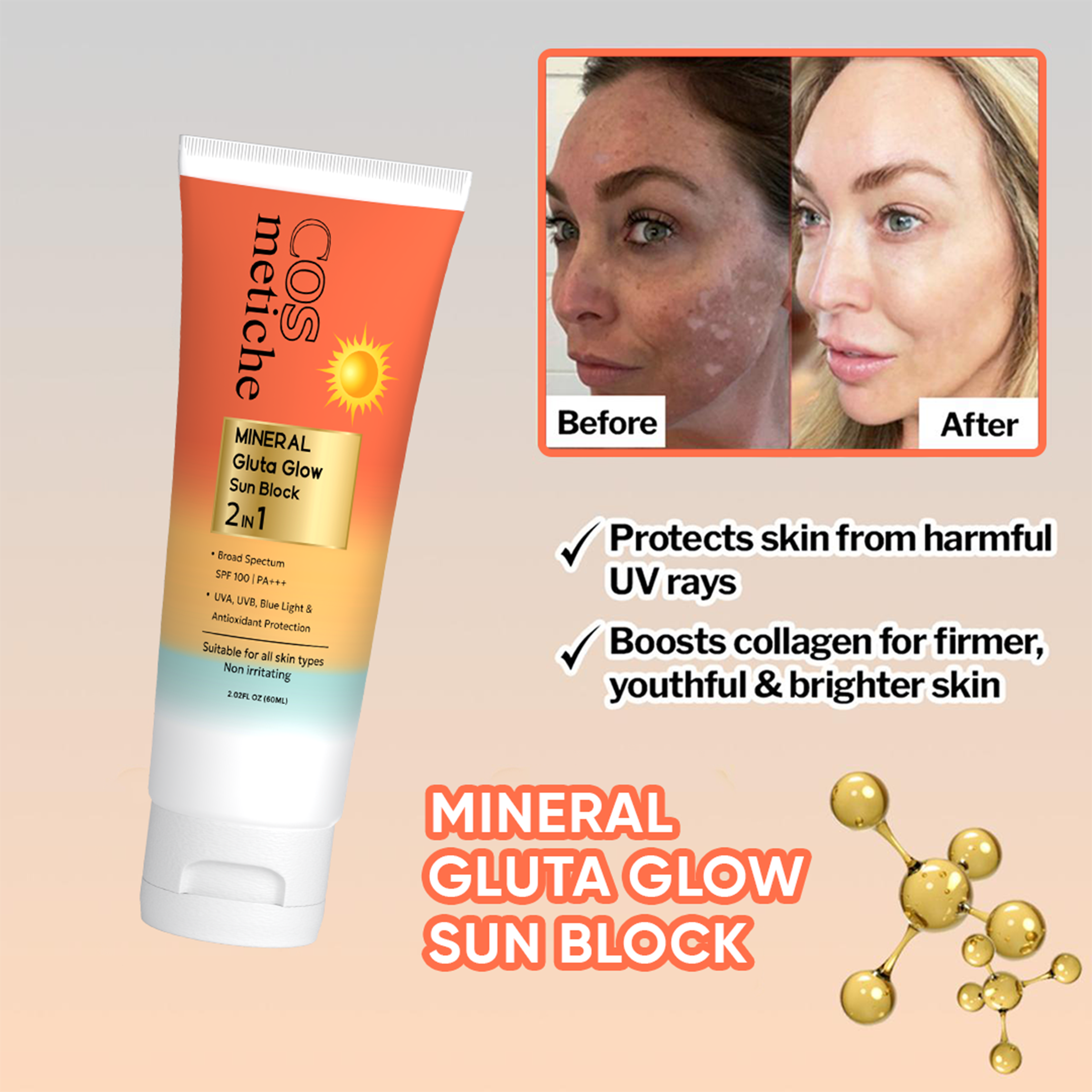 Mineral Gluta Glow Sunblock Cream