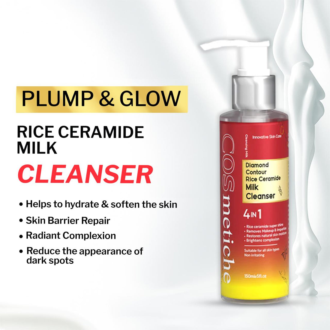 Diamond Contour Rice Ceramide Milk Cleanser