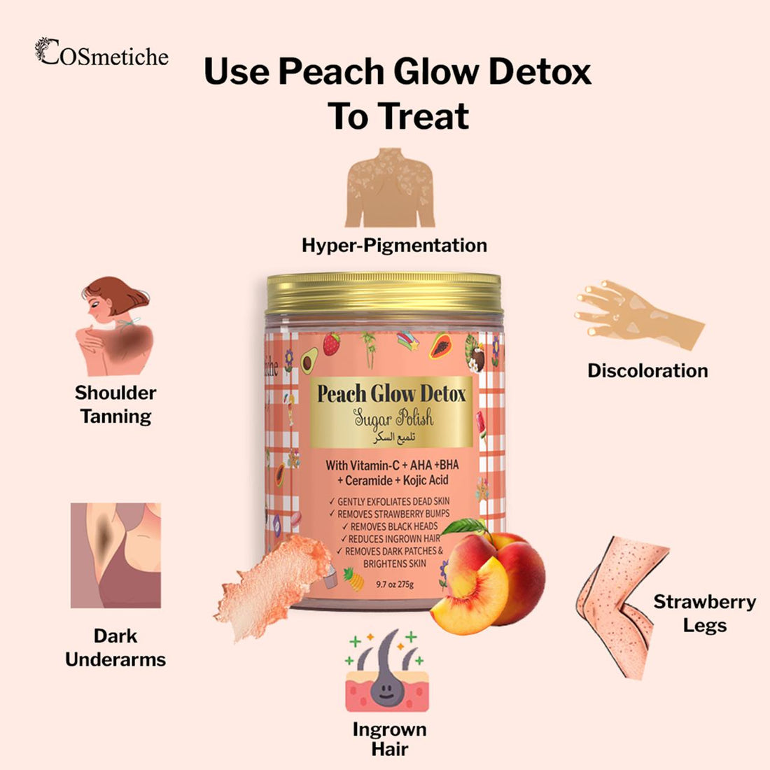 Peach Glow Detox Sugar Scrub