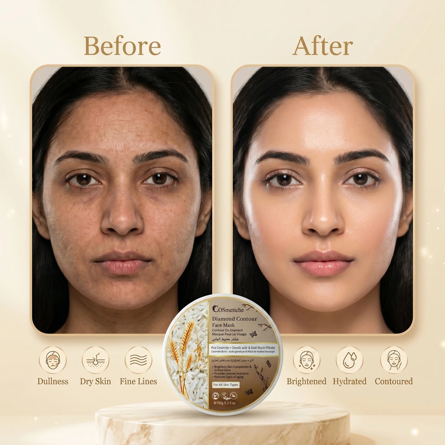 Diamond Contour Rice Mask
