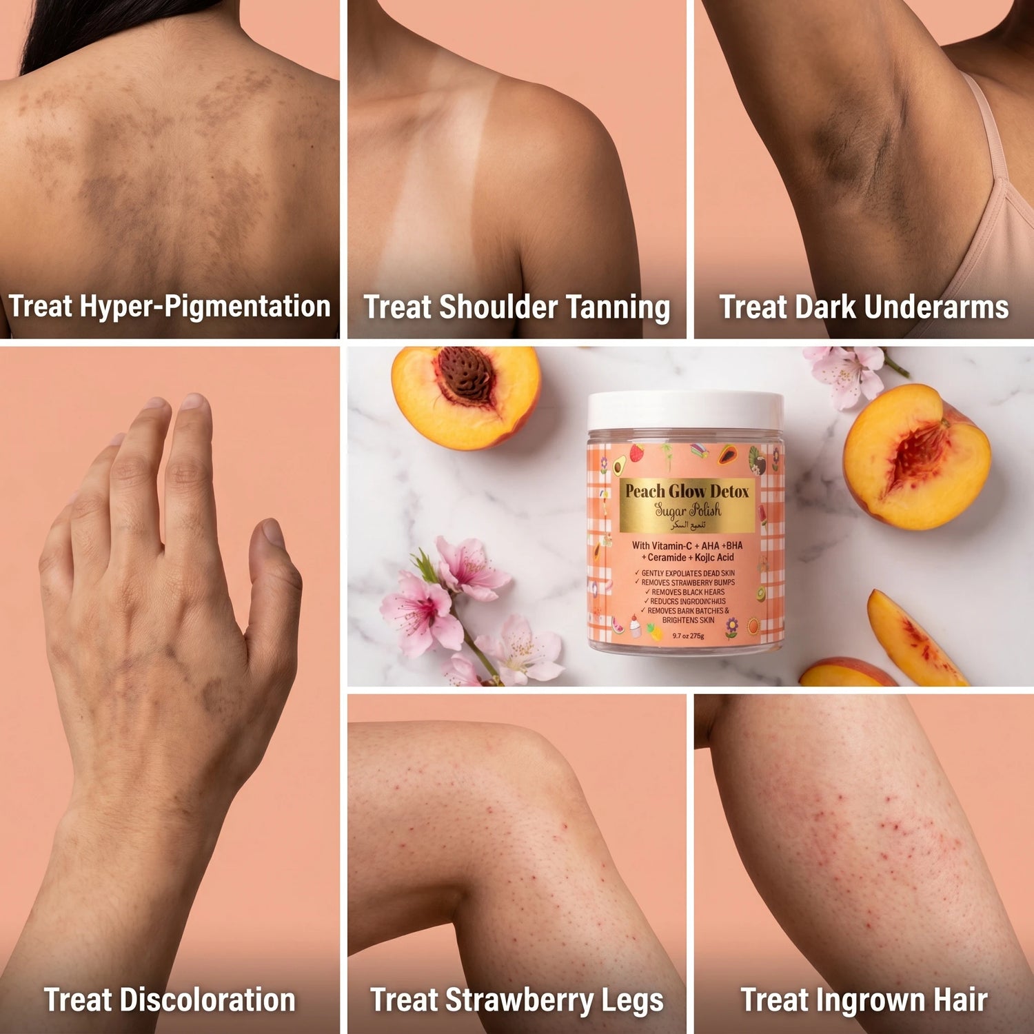 Peach Glow Detox Sugar Scrub