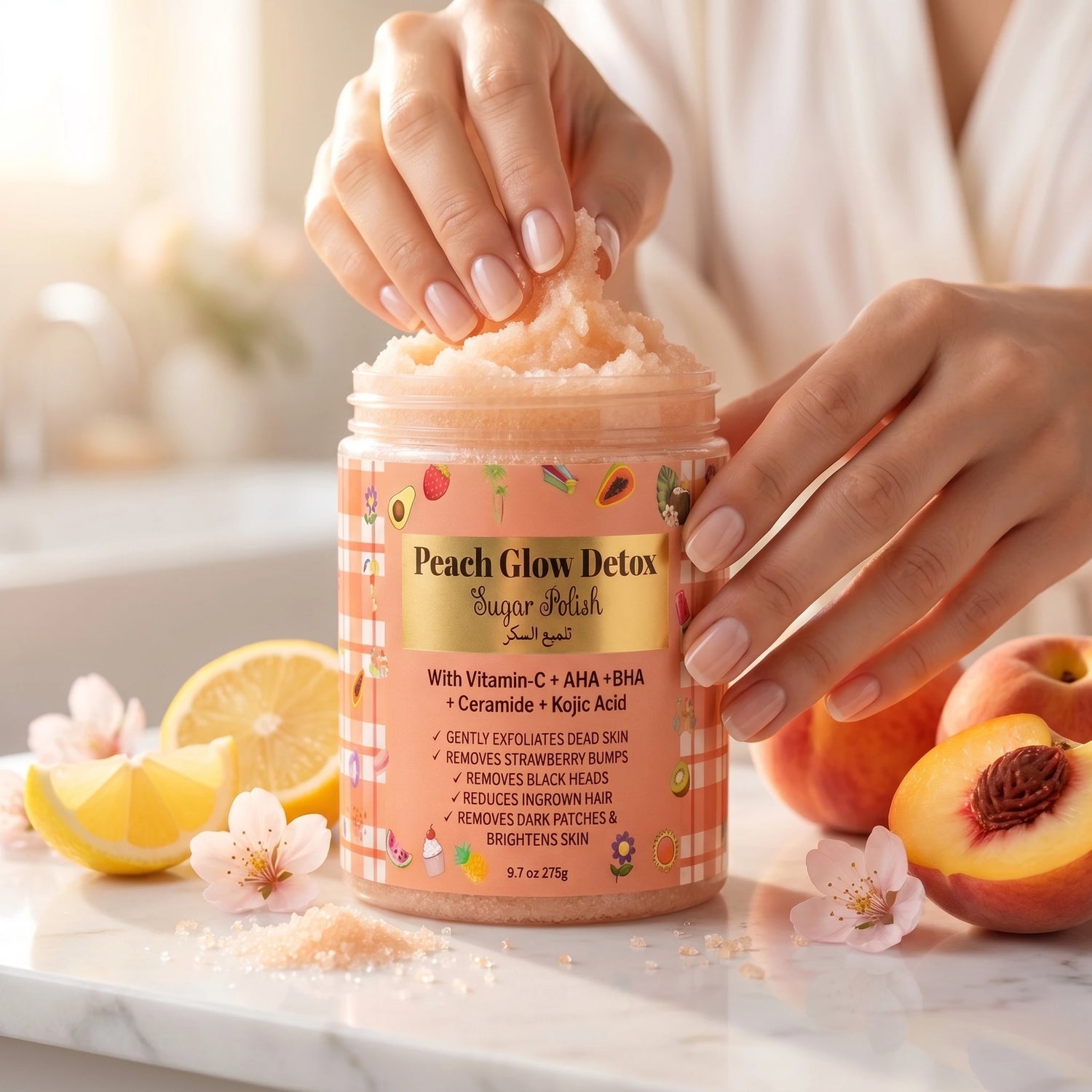 Peach Glow Detox Sugar Scrub