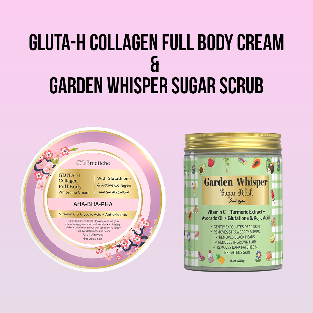 Full Body Whitening (Sugar Scrub + Gluta-H Full body Cream)